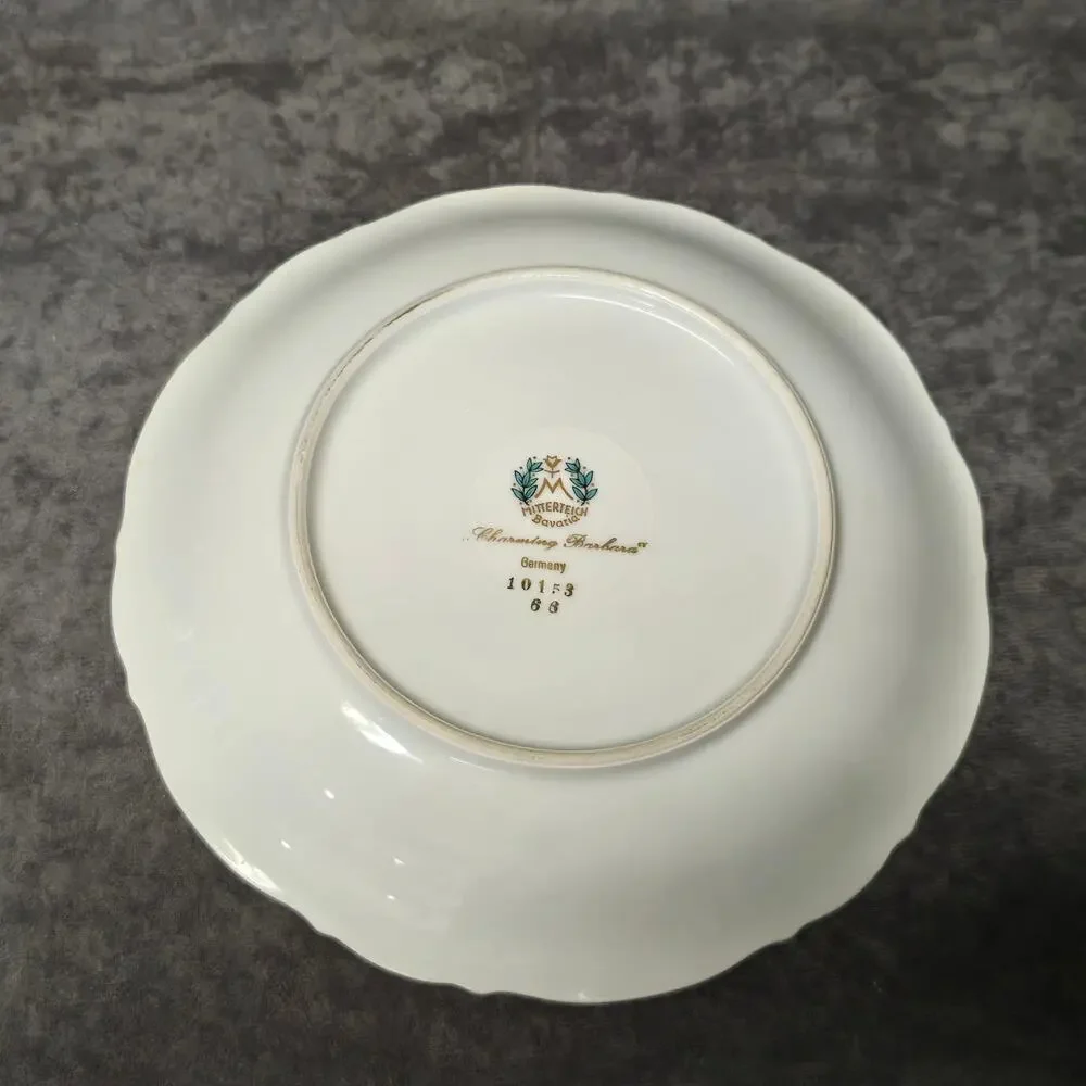 Mitterteich Bavaria Charming Barbara Salad Dessert Floral Design Plate 10153 66